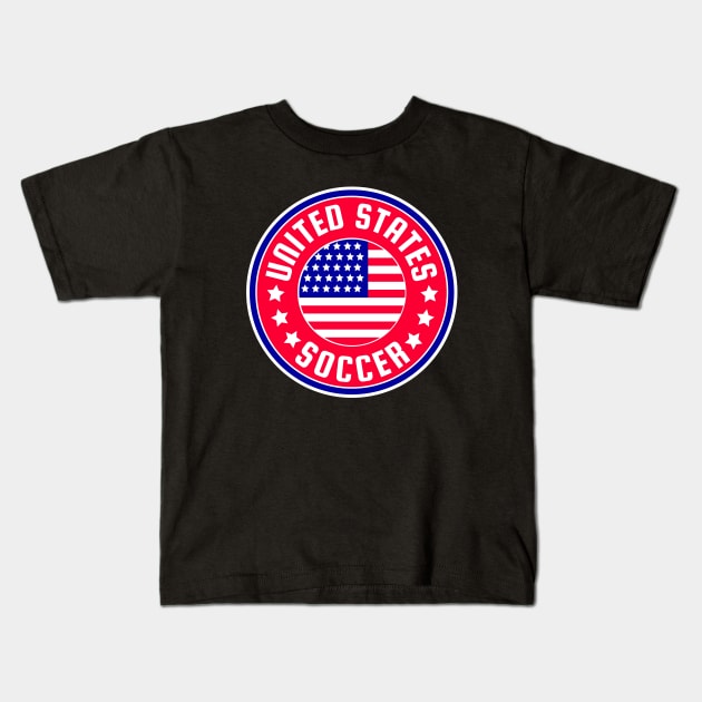 United States Soccer Kids T-Shirt by footballomatic